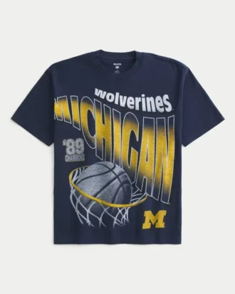 Camiseta gráfica cuadrada Michigan Wolverines
