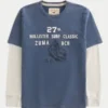 Camiseta gráfica de manga larga con logo de surf en capas
