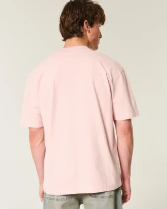 Camiseta gráfica hawaiana de corte cuadrado y tejido grueso