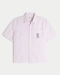Camiseta gráfica Key West de manga corta y corte cuadrado en mezcla de lino