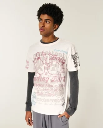 Camiseta gráfica mixta relajada