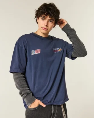 Camiseta gráfica Oracle Red Bull Racing de corte cuadrado