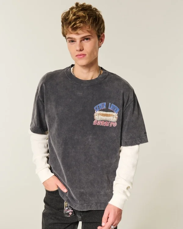 Camiseta gráfica oversize de Hollister x Taco Bell