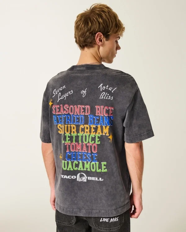 Camiseta gráfica oversize de Hollister x Taco Bell
