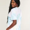 Camiseta oversize con estampado tie-dye «I Heart UV»