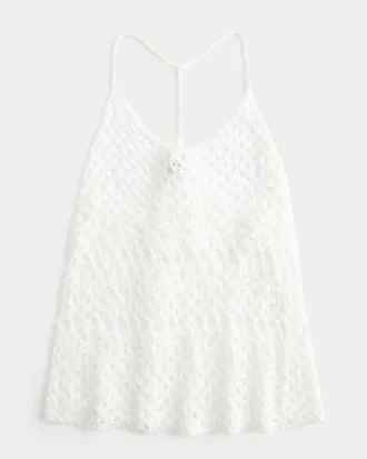 Camiseta sin mangas con espalda nadadora estilo crochet