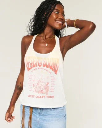 Camiseta sin mangas con espalda nadadora trenzada y estampado Desert Sound