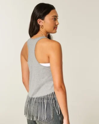Camiseta sin mangas con estampado y flecos Velvet Valley
