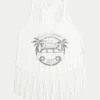 Camiseta sin mangas con flecos y estampado Palm Desert Valley