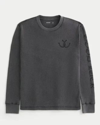Camiseta térmica con gráfico «Good Luck»