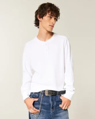 Camiseta térmica holgada Henley
