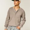 Camiseta térmica holgada Henley