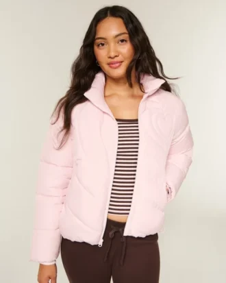 Chaqueta acolchada con cremallera y corazón