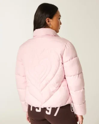 Chaqueta acolchada con cremallera y corazón