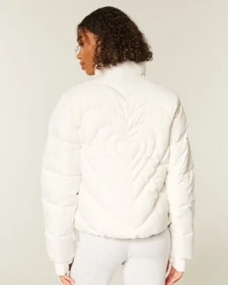 Chaqueta acolchada con estampado y cremallera