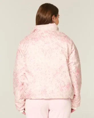 Chaqueta acolchada con estampado y cremallera