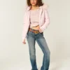Chaqueta bomber acolchada con ribete de piel sintética