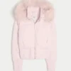 Chaqueta bomber acolchada con ribete de piel sintética