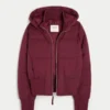 Chaqueta bomber acolchada con ribete de piel sintética
