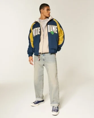 Chaqueta cortavientos con gráfico Fighting Irish de la Universidad de Notre Dame
