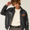 Chaqueta de cuero vegano con estampado Casino