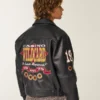 Chaqueta de cuero vegano con estampado Casino