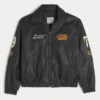 Chaqueta de cuero vegano con estampado Casino