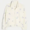 Chaqueta de forro polar Sherpa bordada