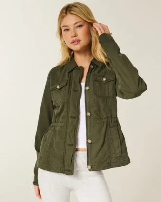 Chaqueta militar Y2K de sarga