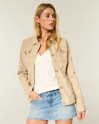 Chaqueta militar Y2K de sarga
