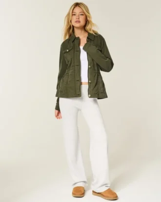 Chaqueta militar Y2K de sarga