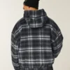 Chaqueta skater con capucha de franela a cuadros