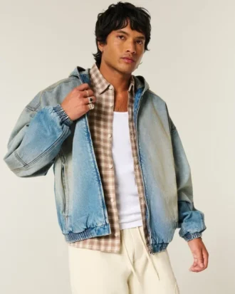 Chaqueta skater vaquera con cremallera