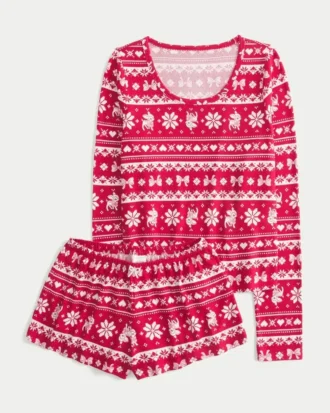 Conjunto de camiseta de manga larga y pantalones cortos Always Cozy