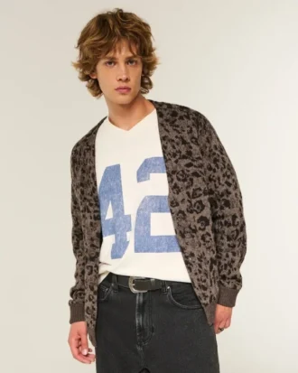 Cárdigan con estampado cuadrado