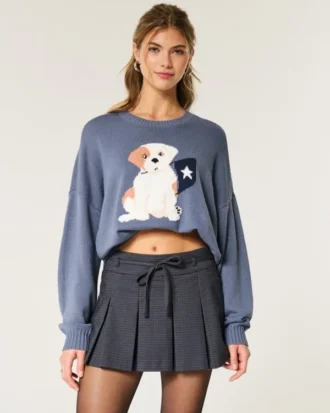 Falda pantalón mini plisada de talle medio
