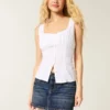 Falda pantalón mini vaquera de talle bajo