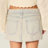 Falda pantalón mini vaquera de talle bajo