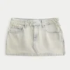 Falda pantalón mini vaquera de talle bajo