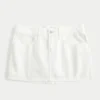 Falda pantalón mini vaquera de talle bajo