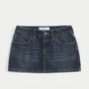 Falda pantalón mini vaquera de talle bajo