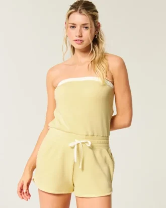 Gilly Hicks Confortable mono sin tirantes con tejido de nido de abeja