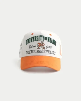 Gorra de béisbol con gráfico de los Miami Hurricanes