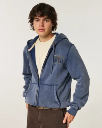 Holiday Vault Release Sudadera con capucha y cremallera con gráfico Big Bear Lake
