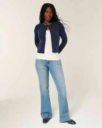 Hollister Cárdigan cómodo con bolsillos en forma de lazo