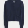 Hollister Cárdigan cómodo con bolsillos en forma de lazo