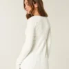 Jersey babydoll de manga larga y cuello cuadrado