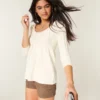 Jersey babydoll de punto trenzado