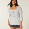Jersey babydoll de punto trenzado