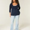 Jersey babydoll de punto trenzado